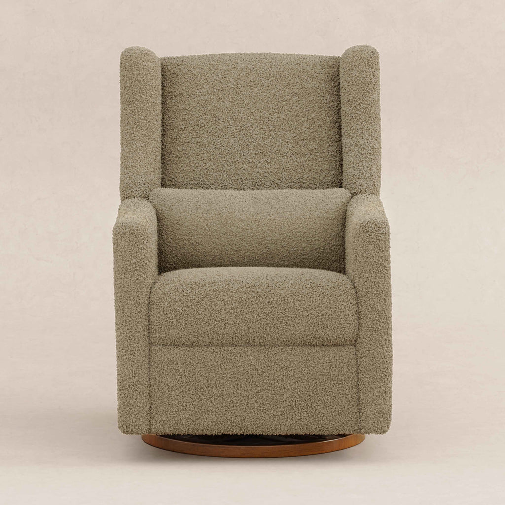 M11288LTDB,Babyletto,Kiwi Glider Recliner w/ Electronic Control and USB in Latte Teddy Loop w/ Dark Wood Base