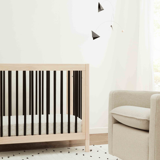 M12998NXB,Babyletto,Gelato 4-in-1 Convertible Mini Crib and Twin bed in Washed Natural/Black