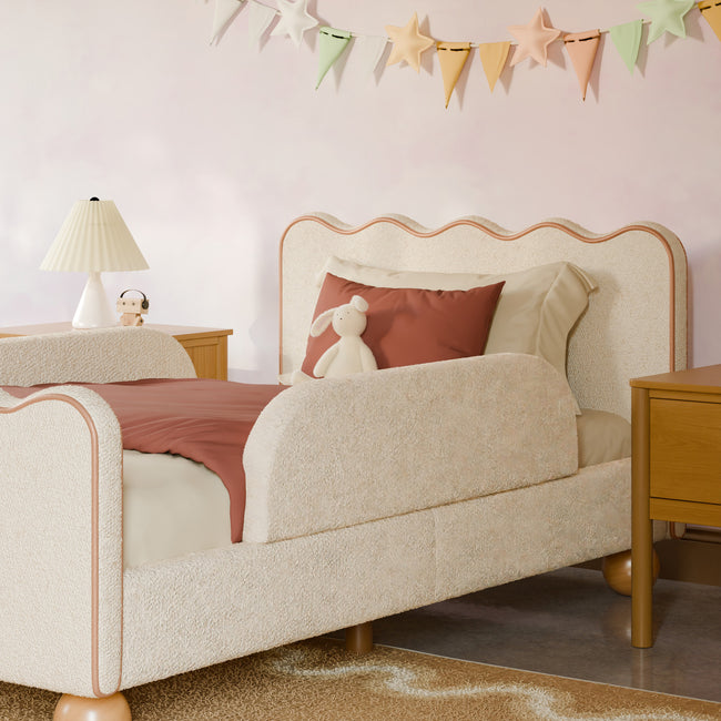 M31399PWB,Babyletto Kids,Upholstered Twin/Full Bed Guardrail in Performance Ivory Boucle