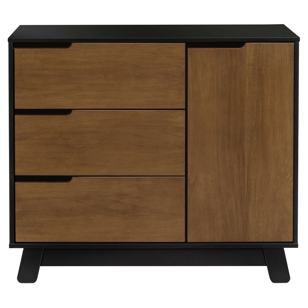 M4223BNL,Babyletto,Hudson 3-Drawer Changer Dresser w/Removable Changing Tray in Black/Natural Walnut