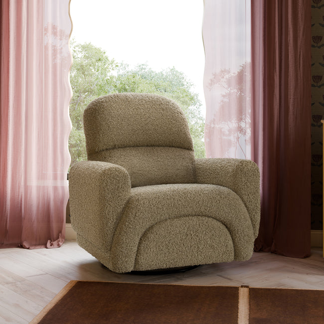 M30087LT,Babyletto,Rainbow Recliner and Swivel Glider in Latte Teddy Loop