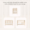 M6601NX,Babyletto,Maki Full-Size Folding Crib w/Toddler Bed Conversion Kit in Washed Natural