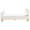 M31396PWBTAN,Babyletto Kids,Rizo Full Bed in Performance Ivory Boucle w/ VTan Leather Piping