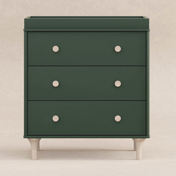 M9023FRGRNX,Babyletto,Lolly 3-Drawer Changer Dresser w/Removable Tray  Forest Green/Washed Natural

    srcset=