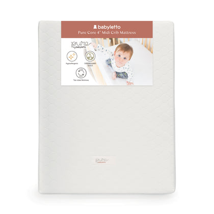 Pure Core Midi Crib Mattress w/ Hybrid Quilted Waterproof Cover (Lightweight)