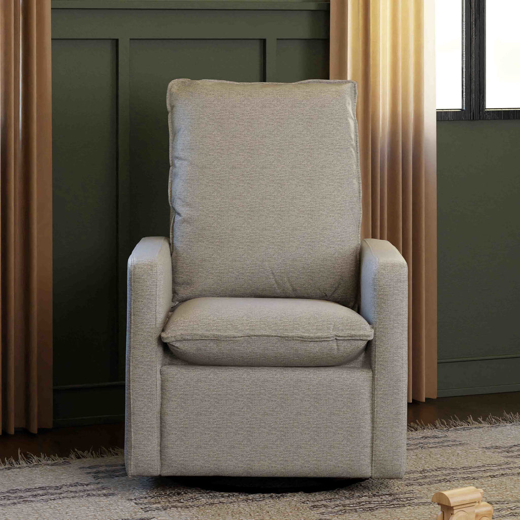 M20987PGEW,Babyletto,Cali Pillowback Swivel Glider in Performance Grey Eco-Weave