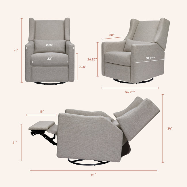 M11288PGEW,Babyletto,Kiwi Glider Recliner w/ Electronic Control and USB in Performance Grey Eco-Weave