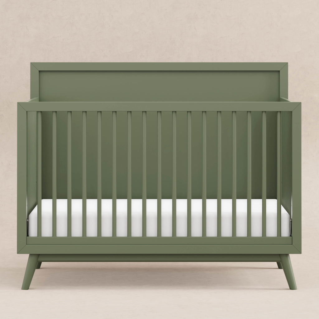 M15901OL,Babyletto,Palma Mid-Century 4-in-1 Convertible Crib w/Toddler Bed Conversion in Olive