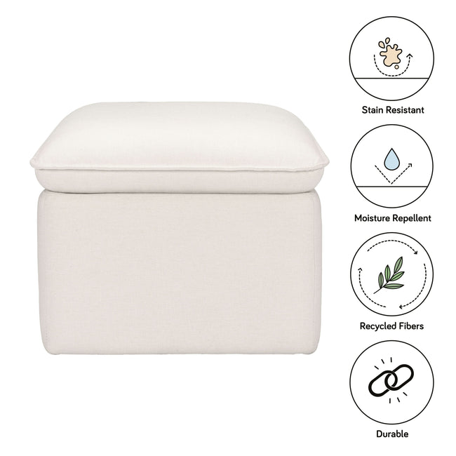 M20985PCMEW,Babyletto,Cali Storage Ottoman in Performance Cream Eco-Weave