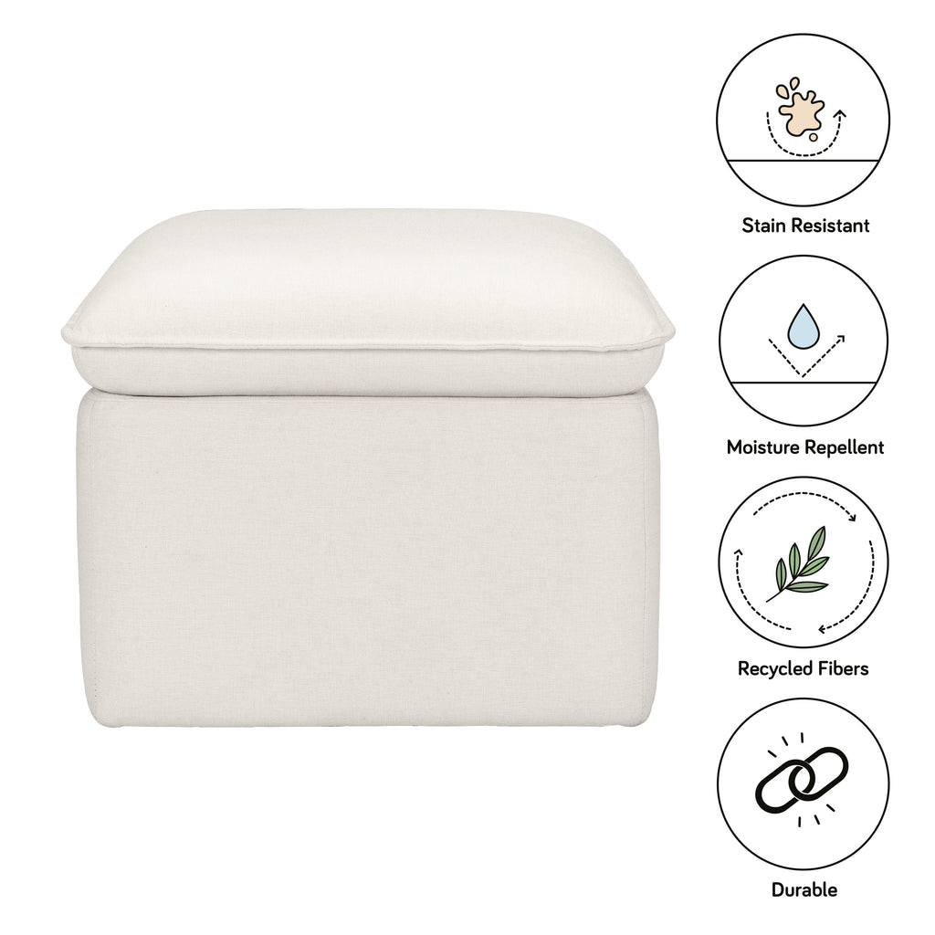 M20985PCMEW,Babyletto,Cali Storage Ottoman in Performance Cream Eco-Weave