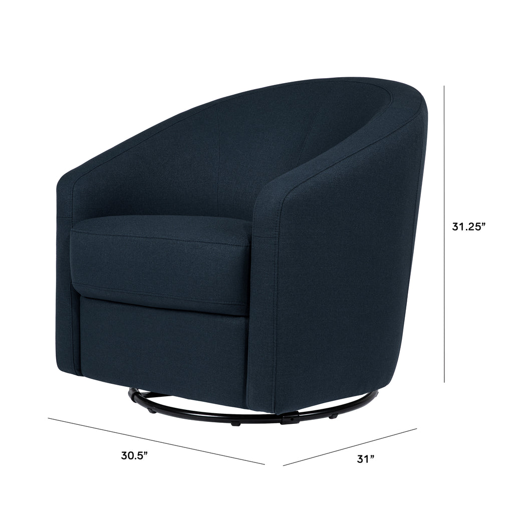 M5887PVET,Babyletto,Madison Swivel Glider in Performance Navy Eco-Twill