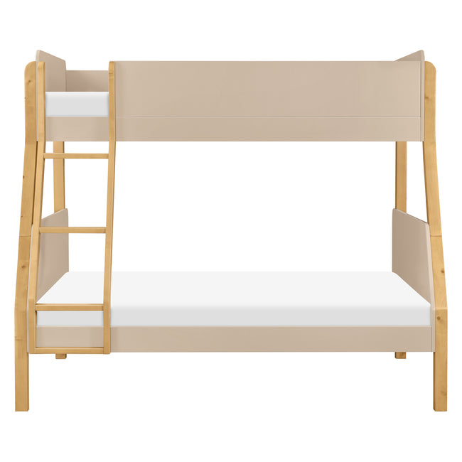 M18495TPEHY,Babyletto Kids,TipToe Twin-Over-Full Bunk Bed in Taupe and Honey