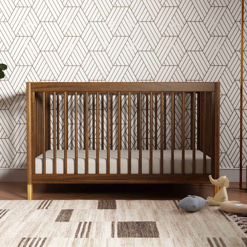 M12901NLGLD,Babyletto,Gelato 4-in-1 Convertible Crib w/Toddler Conversion Kit in Natural Walnut Gold Ft