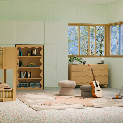 M31685CSG,Babyletto Kids,Mushroom Pouf in Chai Shearling