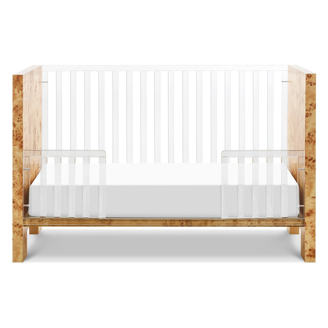 NW26101CKBU,Nursery Works,Altair Crib in Clear Acrylic with Burl