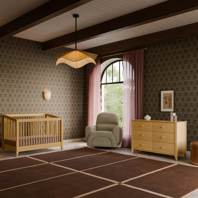 M30087LT,Babyletto,Rainbow Recliner and Swivel Glider in Latte Teddy Loop