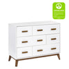 M5826WNL,Babyletto,Scoot 6-Drawer Dresser in White/Natural Walnut