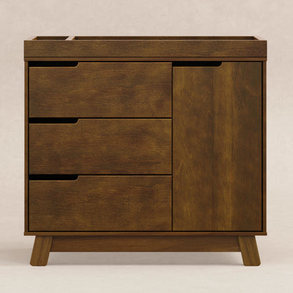 M4223NL,Babyletto,Hudson 3-Drawer Changer Dresser w/Removable Changing Tray in Natural Walnut