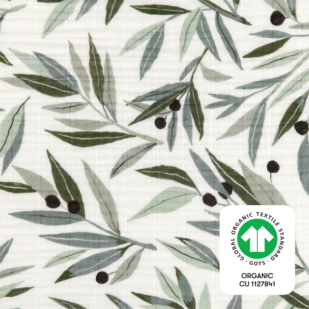 T28239,Babyletto,Olive Branches Muslin Quilt in GOTS Certified Organic Cotton