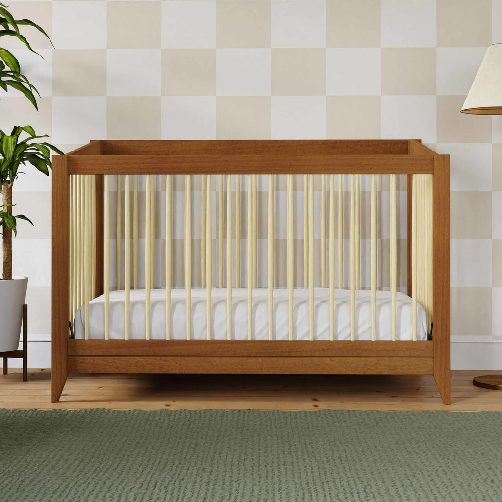 M10301CTN,Babyletto,Sprout 4-in-1 Convertible Crib w/Toddler Bed Conversion Kit in Chestnut&Natural