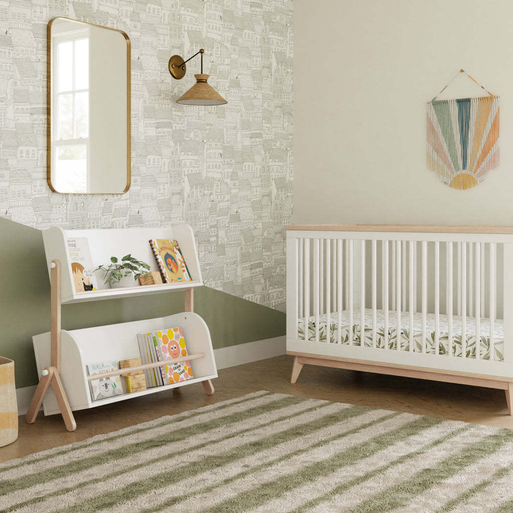 M10611WNX,Babyletto,Tally Storage and Bookshelf in White and Washed Natural Finish