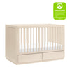 M21601NX,Babyletto,Bento 3-in-1 Convertible Storage Crib w/Toddler Bed Conversion Kit in Washed Natural