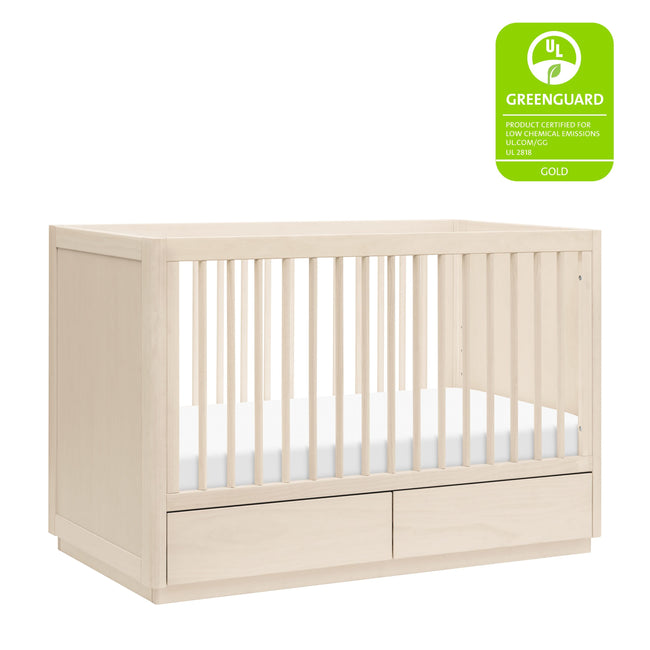 M21601NX,Babyletto,Bento 3-in-1 Convertible Storage Crib w/Toddler Bed Conversion Kit in Washed Natural