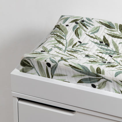Quilted Changing Pad Cover in GOTS Certified Organic Muslin Cotton