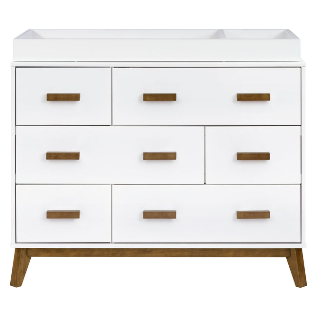 M5826WNL,Babyletto,Scoot 6-Drawer Dresser in White/Natural Walnut