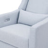 M11288PCETLB,Babyletto,Kiwi Glider Recliner w/ Electronic Control and USB in Performance Blue Chambray Eco-Twill/Light Wood