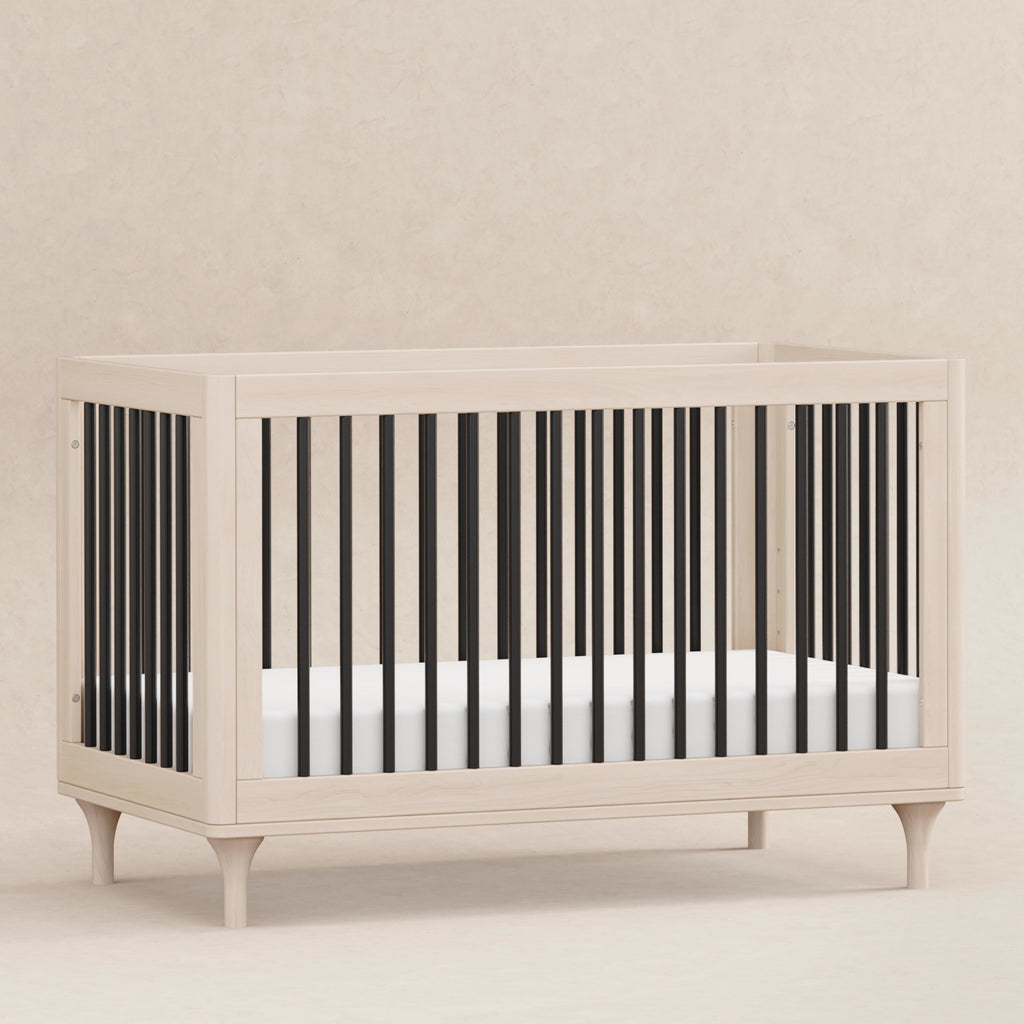 M9001NXB,Babyletto,Lolly 3-in-1 Convertible Crib w/Toddler Bed Conversion in WashedNatural/Black