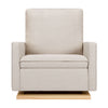 M20984PBEWLB,Babyletto,Cali Pillowback Chair and a Half Glider in Performance Beach Eco-Weave w/ Light Wood Base