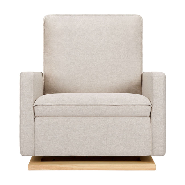 M20984PBEWLB,Babyletto,Cali Pillowback Chair and a Half Glider in Performance Beach Eco-Weave w/ Light Wood Base