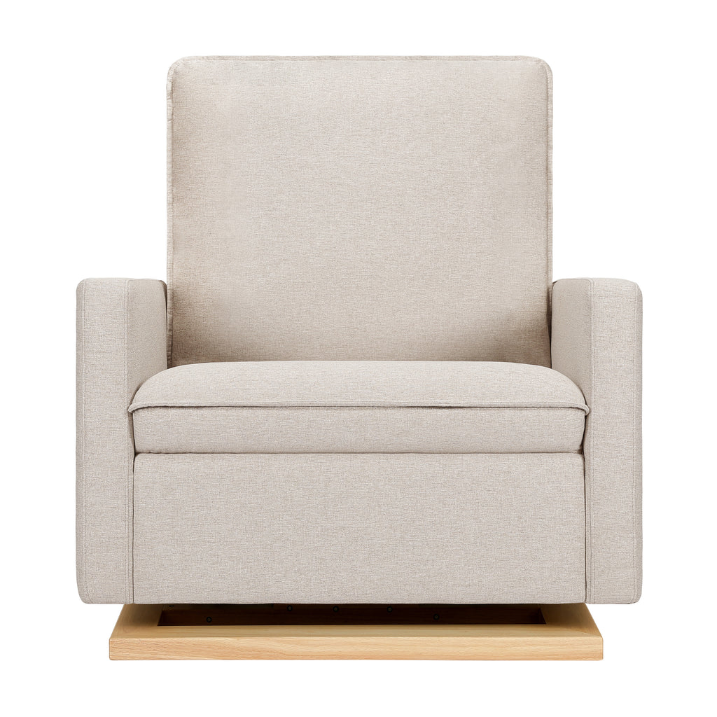 M20984PBEWLB,Cali Pillowback Chair and a Half Glider in Performance Beach Eco-Weave w/ Light Wood Base