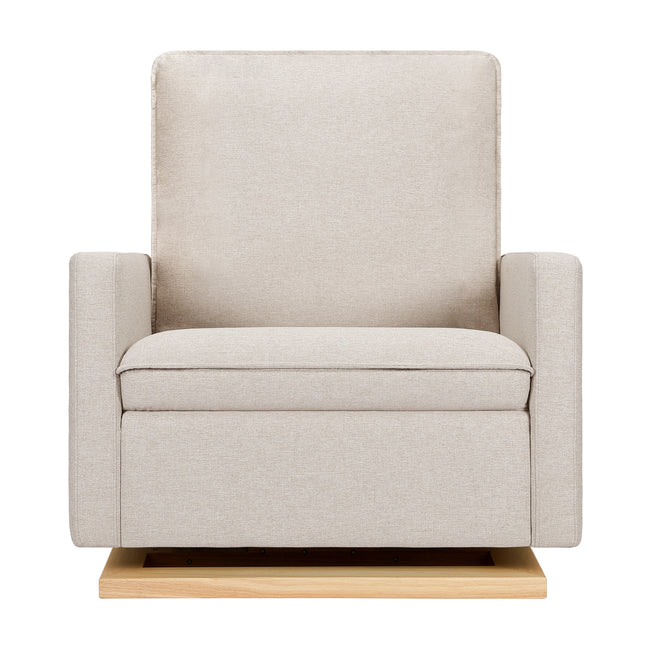 M20984PBEWLB,Babyletto,Cali Pillowback Chair and a Half Glider in Performance Beach Eco-Weave w/ Light Wood Base