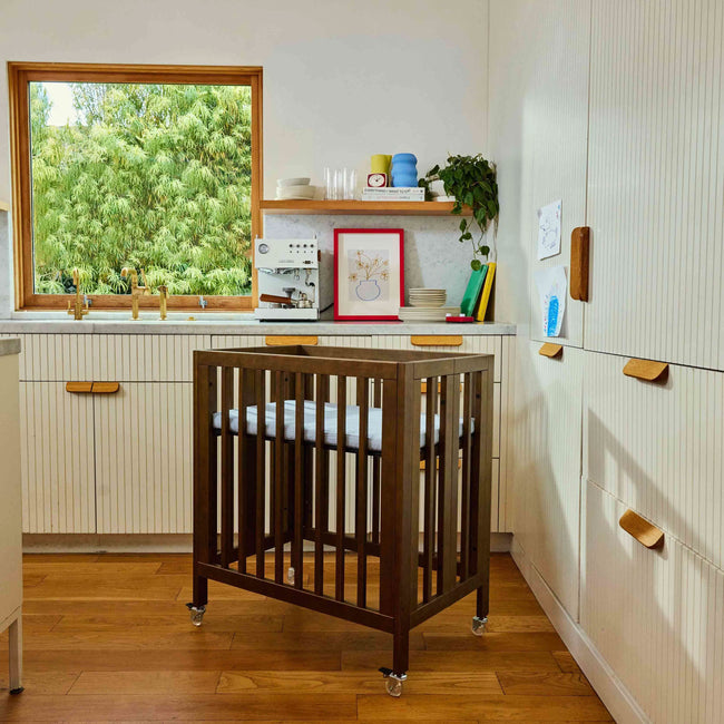 M30880NL,Babyletto,Rolli 9-in-1 Convertible All-Stages® Crib w/ Bassinet & Toddler Bed Kits in Natural Walnut