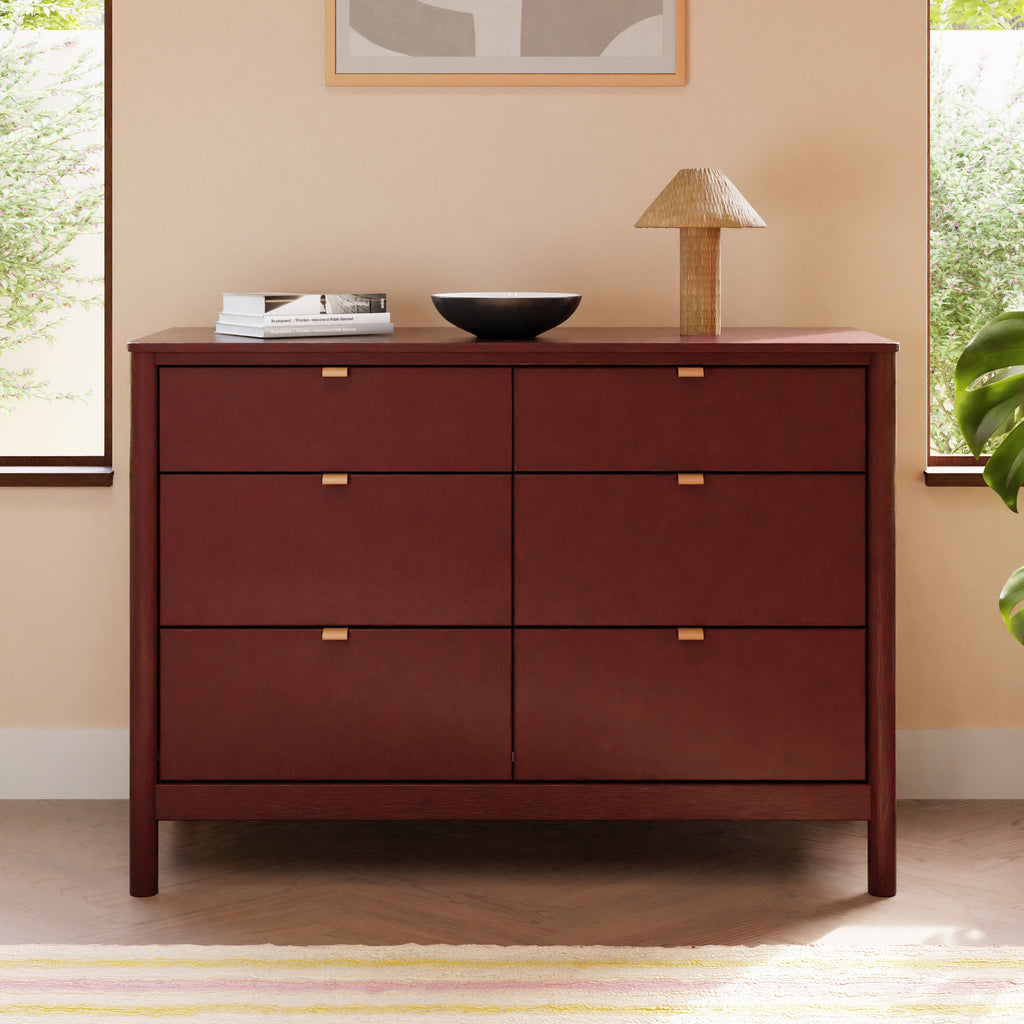 M25616CR,Bondi 6-Drawer Assembled Dresser in Crimson