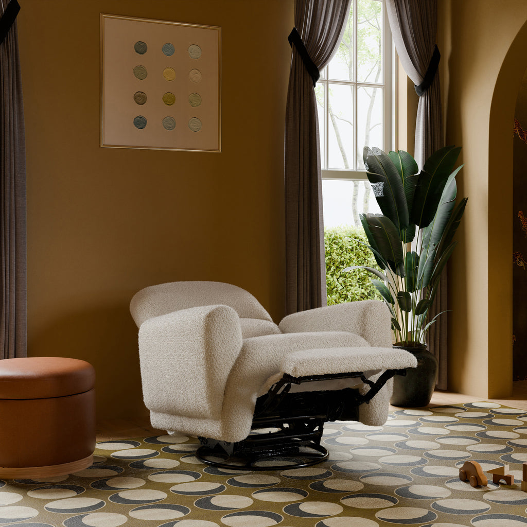 M30087AT,Babyletto,Rainbow Recliner and Swivel Glider in Almond Teddy Loop