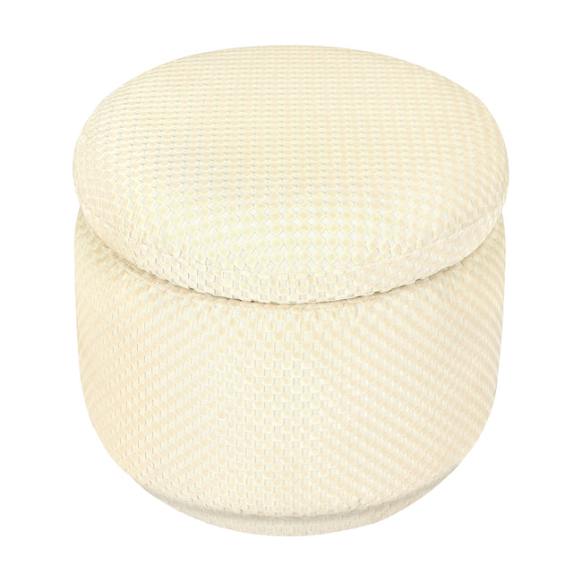 M22985IVC,Babyletto,Enoki Storage Ottoman in Ivory Velvet Checker