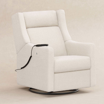 M11283PWB,Babyletto,Kiwi Deluxe Power Glider Recliner w/Heat&Massage in Performance Ivory Boucle