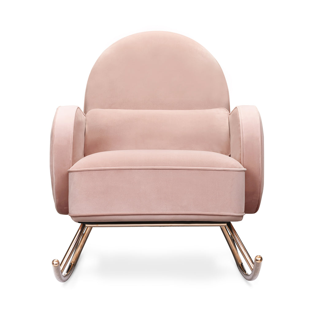 NW17087BPV,Nursery Works,Compass Rocker in Blush Velvet with Rose Gold Legs