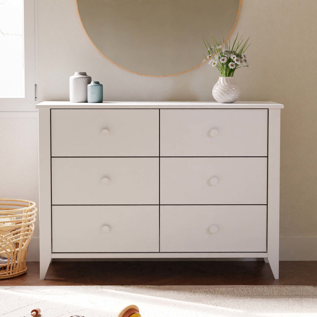 M10326W,Babyletto,Sprout 6-Drawer Double Dresser in White