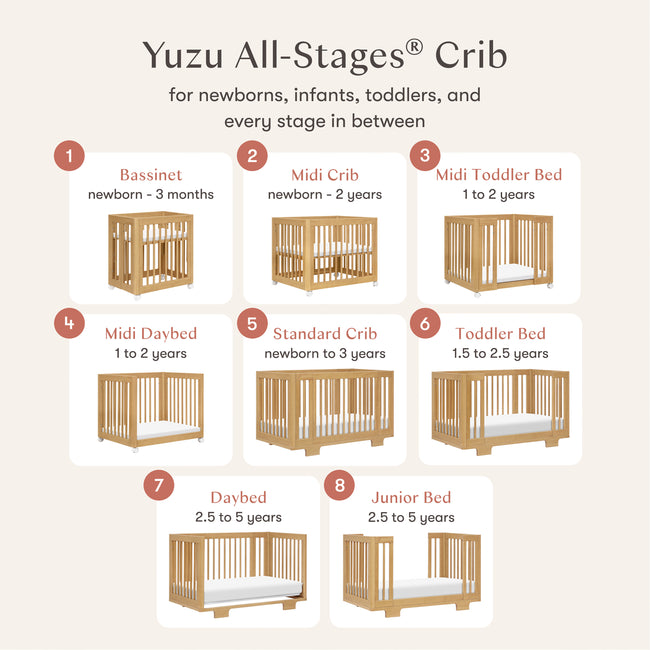 M23401HY,Babyletto,Yuzu 8-in-1 Convertible Crib w/All-Stages Conversion Kits in Honey