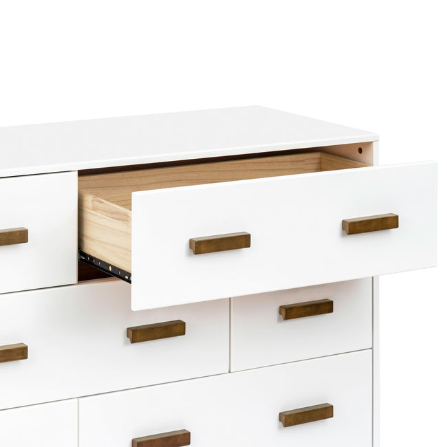 M5826WNL,Babyletto,Scoot 6-Drawer Dresser in White/Natural Walnut