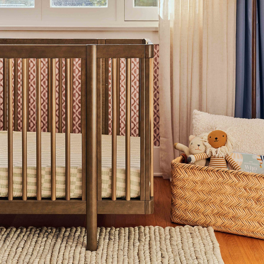 M29880NL,Babyletto,Pogo 8-in-1 Convertible Crib w/All-Stages Conversion Kits in Natural Walnut