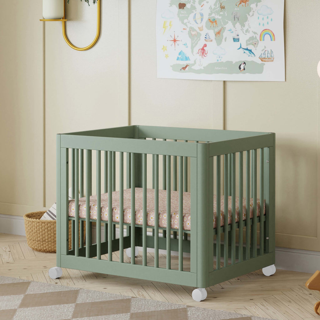 M23401LS,Babyletto,Yuzu 8-in-1 Convertible Crib w/All-Stages Conversion Kits in Light Sage