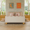 M31396PWBTAN,Babyletto Kids,Rizo Full Bed in Performance Ivory Boucle w/ VTan Leather Piping