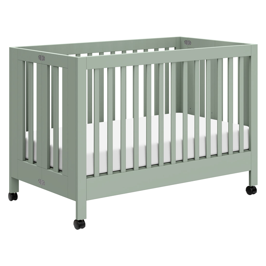 M6601LS,Babyletto,Maki Full Size Folding Crib w/ Toddler Bed Conversion Kit in Light Sage