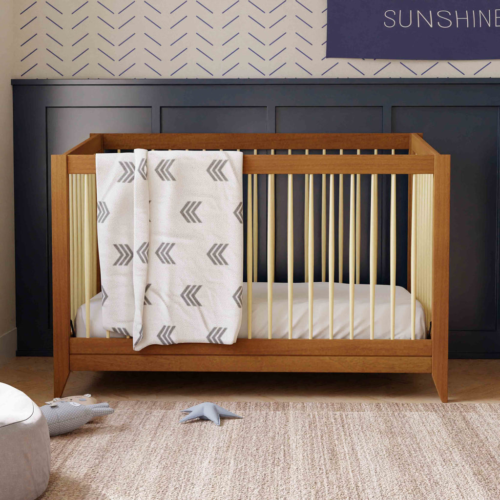 M10301CTN,Babyletto,Sprout 4-in-1 Convertible Crib w/Toddler Bed Conversion Kit in Chestnut&Natural