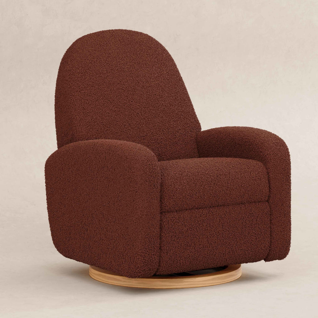 M23188RTLB,Babyletto,Nami Glider Recliner w/ Electronic Control and USB in Rouge Teddy Loop with Light Wood Base